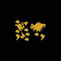 World Pixel map Design vector