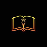 Creative colorful technology open book logo design vector