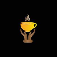 diseño de logotipo de hoja de taza de té colorido abstracto creativo vector