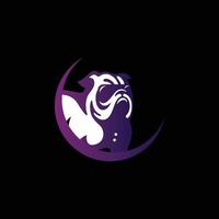 diseño de logotipo de cabeza de bulldog colorido creativo vector