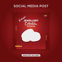 Exclusive jewellery collection social media post web banner vector