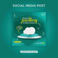 Jewellery collections social media post vector