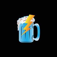 Creative colorful power beer logo design vector