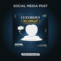 Luxurious jewellery social media banner post vector