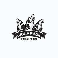 inspiración para el diseño del logotipo exclusivo de la manada de lobos vector
