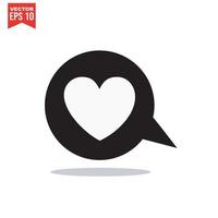 icono de corazón negro sobre fondo blanco. Ilustración de corazón de logotipo de amor. vector