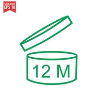 24 Month. Period after opening, PAO symbol, expiration date icon. 629344  Vector Art at Vecteezy