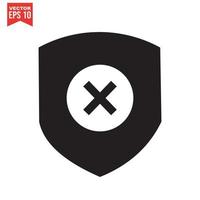 Set of security shield icons, security shields logotypes with check mark and padlock. Security shield symbols. Vector illustration.