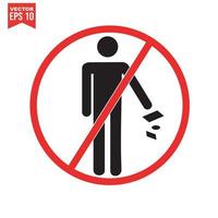 Round vector sign prohibiting littering