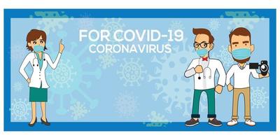 Doctor, People wearing protective Medical mask for prevent virus Wuhan Covid-19 exclusive figure Banner design inspiration vector