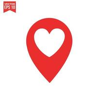 Red heart icon on white background. Love logo heart illustration. vector