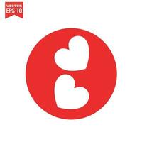 Red heart icon on white background. Love logo heart illustration. vector