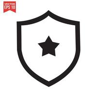 Set of security shield icons, security shields logotypes with check mark and padlock. Security shield symbols. Vector illustration.