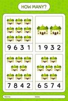 How many counting game with mosque. worksheet for preschool kids, kids activity sheet, printable worksheet vector