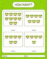 How many counting game with mosque. worksheet for preschool kids, kids activity sheet, printable worksheet vector