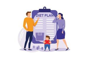 Overweight kids training plan illustration exclusive design vector