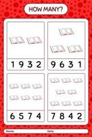 How many counting game with quran. worksheet for preschool kids, kids activity sheet, printable worksheet vector