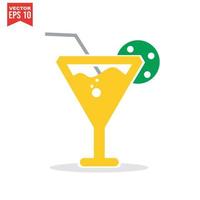 icono de cóctel, copa de martini vector