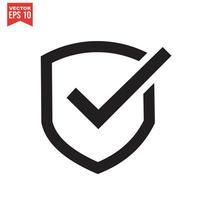 Shield check mark logo icon design template elements vector