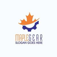 inspiration abstract gear logo concept and Canadian leaf shape. icon for business, automotive vector