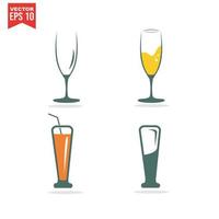 conjunto de iconos de alcohol y cócteles. colección de iconos web lineales simples como vasos, licores, cerveza, bar, champán, whisky, vino, etc. trazo vectorial editable.