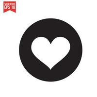 heart Vector icon black and white