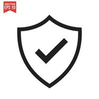 Shield check mark logo icon design template elements vector