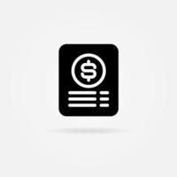 Invoice, Bill, Payment Icon Solid Style. Vector Icon Design Element. Vector Icon Template Background