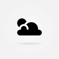 nube, icono nublado estilo sólido. elemento de diseño de icono de vector. Fondo de plantilla de icono de vector