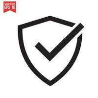 Shield check mark logo icon design template elements vector