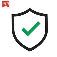 Shield check mark logo icon design template elements vector