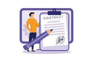 Electronic Contract illustration exclusive design inspiration vector