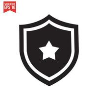 Set of security shield icons, security shields logotypes with check mark and padlock. Security shield symbols. Vector illustration.