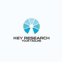 key research logo. Find key vector logo template. This design use magnifying glass symbol. Suitable for business.