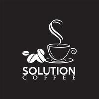 logotipo exclusivo de solución de café vector