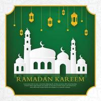 ramadan kareem islamic background design with modern and arabic style use for social media content and banner ads vector