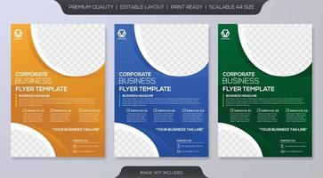 set of business flyer template design with abstract concept and minimalist layout vector