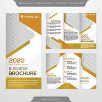 trifold brochure template design with modern style and minimalist layout concept vector