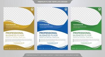 set of business flyer template design with abstract concept and minimalist layout vector