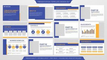set of corporate presentation template design with minimalist concept and modern layout use for annual report and business profile vector