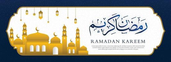 ramadan kareem islamic background design with modern and arabic style use for social media content and banner ads vector