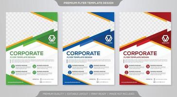 set of business flyer template design with abstract concept and minimalist layout vector