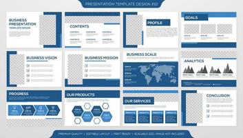 conjunto de diseño de plantilla de presentación corporativa con concepto minimalista y uso de diseño moderno para informe anual y perfil comercial vector