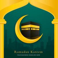 ramadan kareem fondo islámico con uso de estilo moderno y árabe para contenido de anuncios de redes sociales eid mubarak, eid fitr, ramadan mubarak, hajj, umrah, fiesta iftar vector