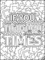 Motivational quotes coloring page. Inspirational quotes coloring page. Affirmative quotes coloring page. Positive quotes coloring page. Good vibes. Swear word coloring page. Motivational typography. vector