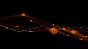 Orange abstract digital technology background with network connection lines.,3d model and illustration. photo