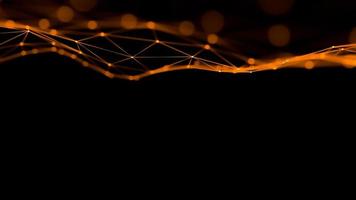 Orange abstract digital technology background with network connection lines.,3d model and illustration. photo