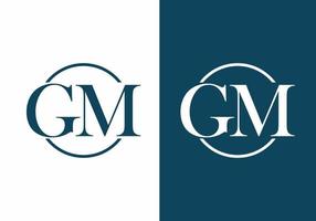 GM letter in circle logo vector