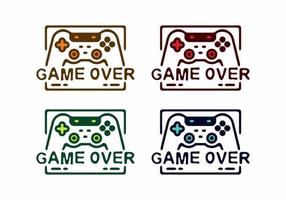 Game over joystick colorful flat illustration vector