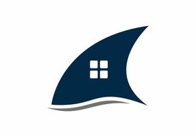 Fin shape with window icon for real estate logo vector